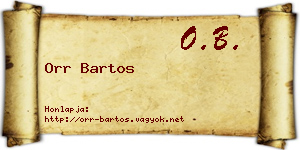 Orr Bartos névjegykártya